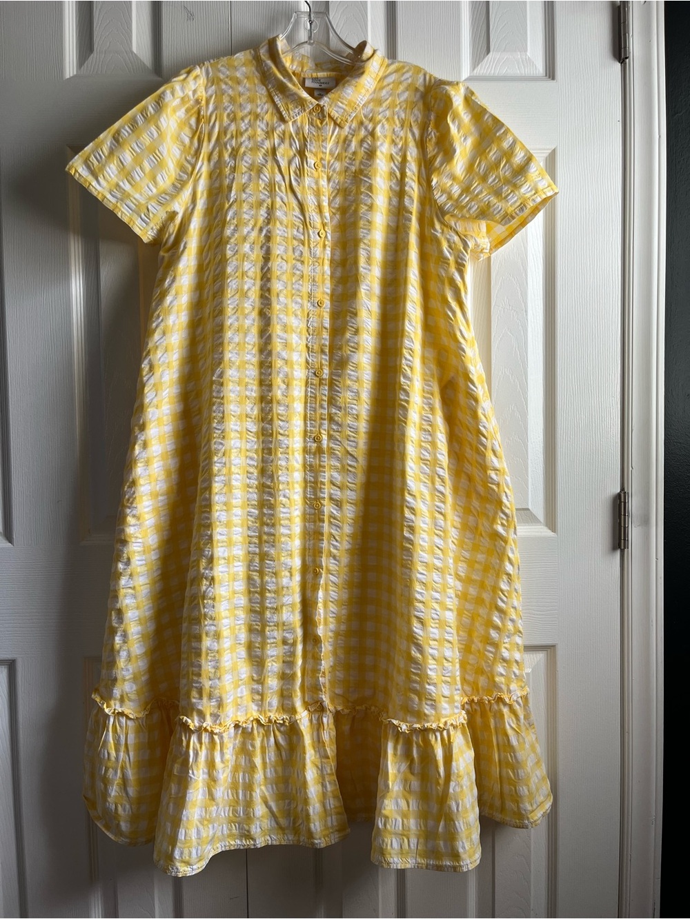 Lisa Marie Fernandez x Target Dress Yellow and White Gingham Dress Size XL